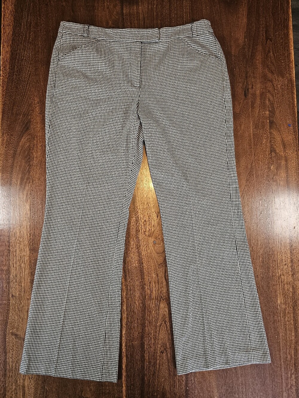 Liz Claiborne Women Trousers Dress Pants Flare Houndstooth Print Size 16